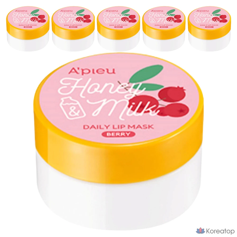 Маска для губ A'Pieu с медом и молоком, ягодный аромат, 6 г, 6 шт.