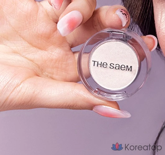 Тени для век The Saem Saemmul Single Shadow Shimmer, WH02 Ipdeokju Snow, 1 шт., фото 8