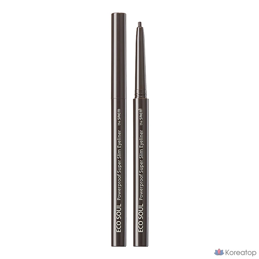 Подводка для глаз The Saem Eco Soul Powerproof Ultra Slim Eyeliner, пепельно-черная, 0.1g, 1 шт.