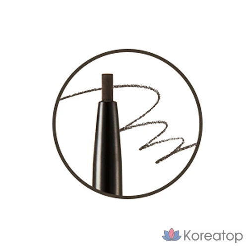 Карандаш для бровей The Face Shop Brow Master Eyebrow Slim Auto Pencil 0.05g, оттенок 04, темно-коричневый, 1 шт., фото 2