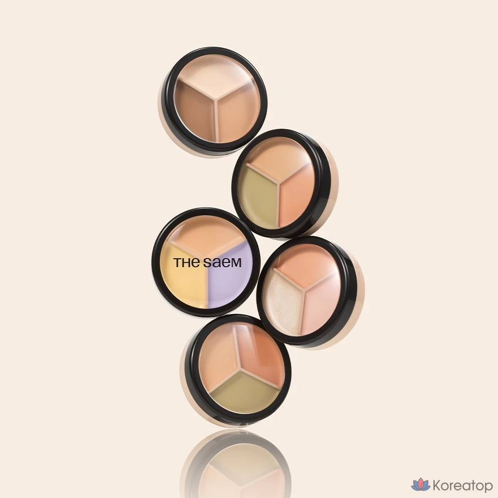 Консилер The Saem Cover Perfection Triple Pot, 13,2 г, 1 шт., оттенок 04 Tone-Up Beige, фото 5
