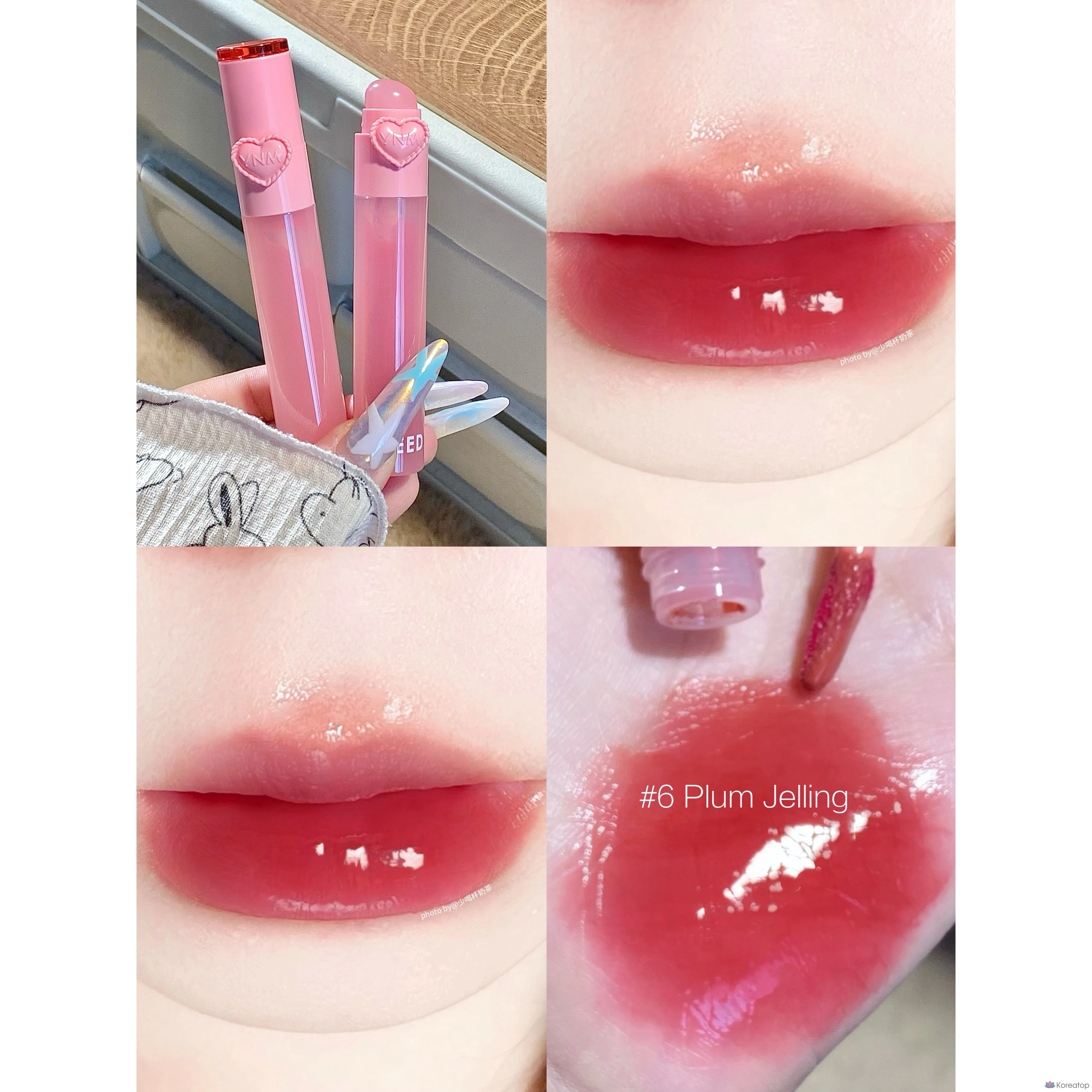 YNM Heart Gelling Tint (со встроенной силиконовой кисточкой), 06 Plum Gelling, 2,6 г, 1 шт., фото 4