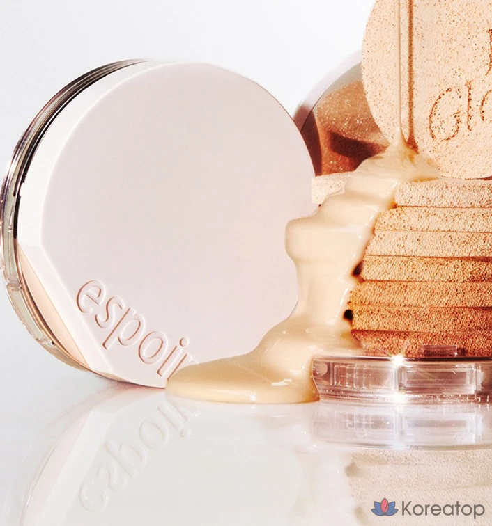 Набор из 2 палеток тонального крема Espoir Biglow Volume Cushion Foundation 13 г + спонж 13 г (фарфоровый цвет), 2 комплекта., фото 5