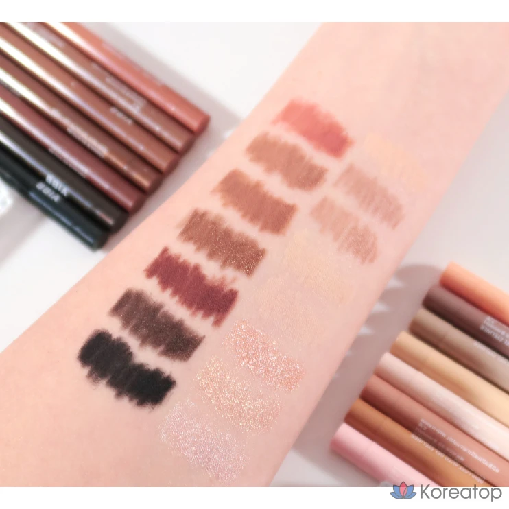 Хайлайнер, Мультилайнер, Тени для век, Консилер Back Team, Блестки, Aegyo Sal Maker, Автоматическая гелевая подводка для глаз Last, Автоматическая гелевая подводка для глаз Last 12, кремовый бежевый, 1 шт., фото 2