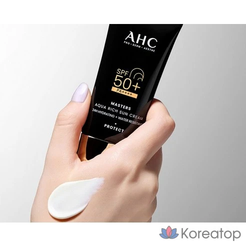 AHC Современный, солнцезащитный крем SPF50 РА Masters Agua Rich Sun Cream, 30 мл