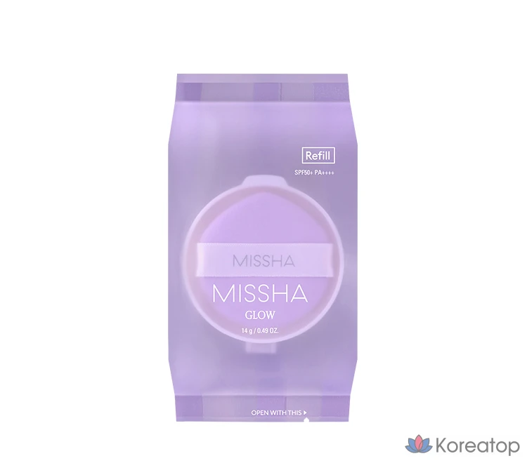 Сменный блок для тонального крема Missha Glow Layering Fit Cushion, 14 г, SPA50+ / PA++++, № 17, цвет слоновой кости, 1 шт.