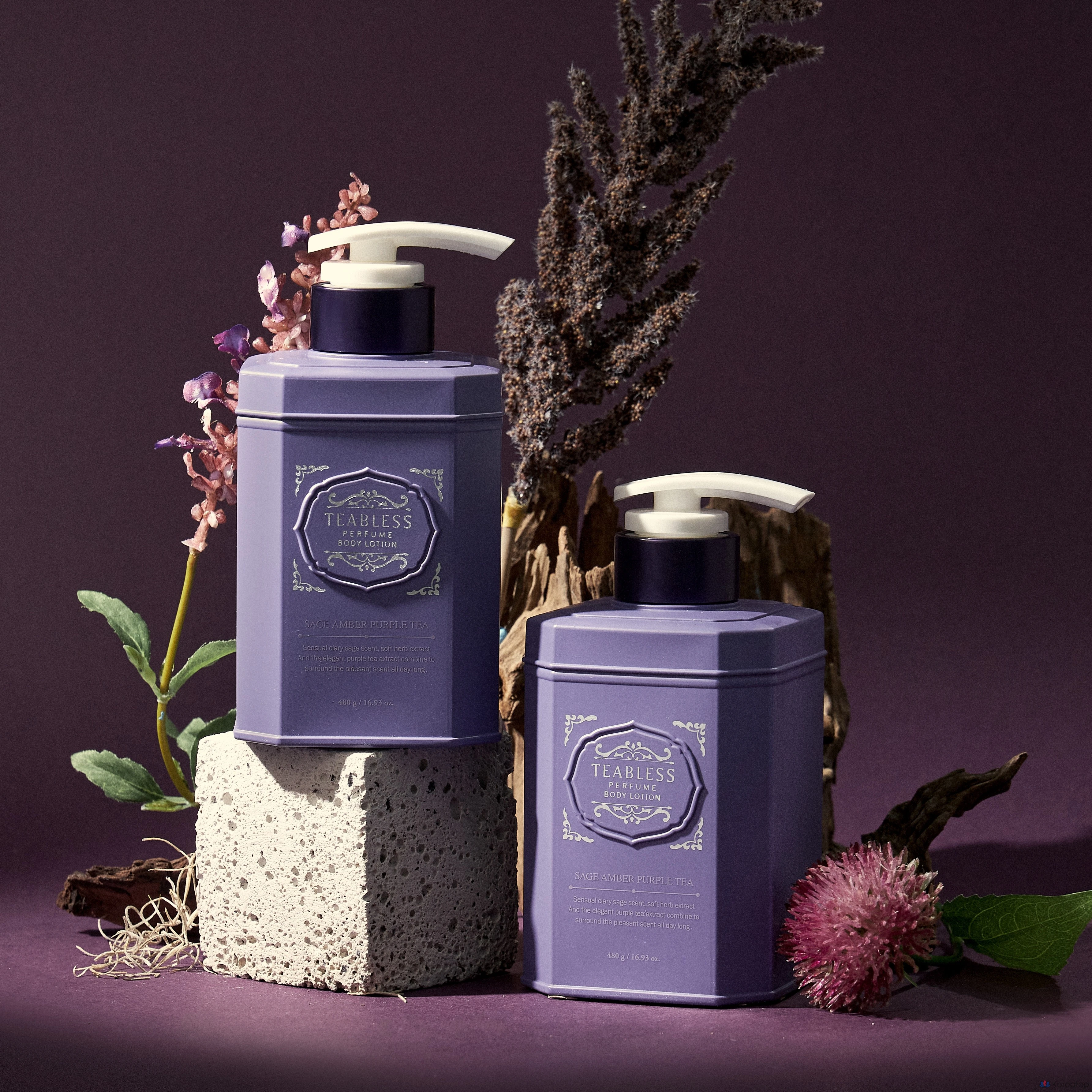 T-Bless Парфюмерный лосьон для тела с ароматом фиолетового чая, цветочно-древесный, 480 г, 1 шт.