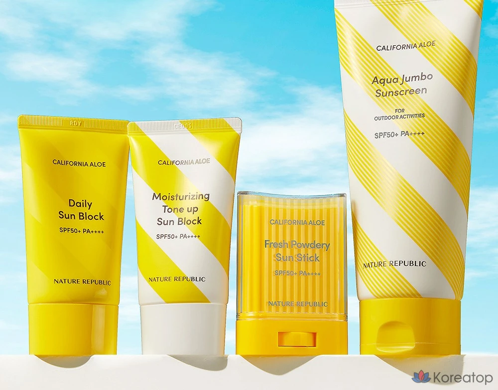 Солнцезащитный лосьон Nature Republic California Aloe Aqua Jumbo Sun Lotion SPF50+ PA++++, 250 мл, 1 шт.