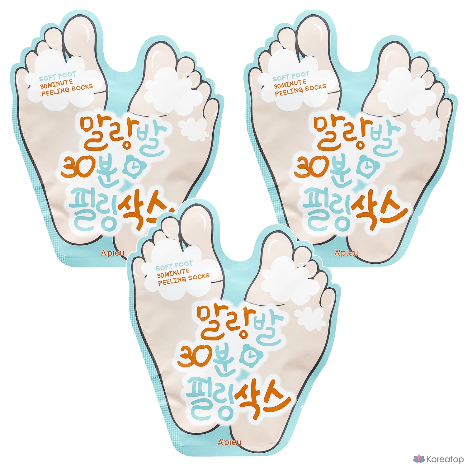 Отшелушивающие носки A'Pieu Malangbal на 30 минут, 1 упаковка, 3 упаковки, 40 мл