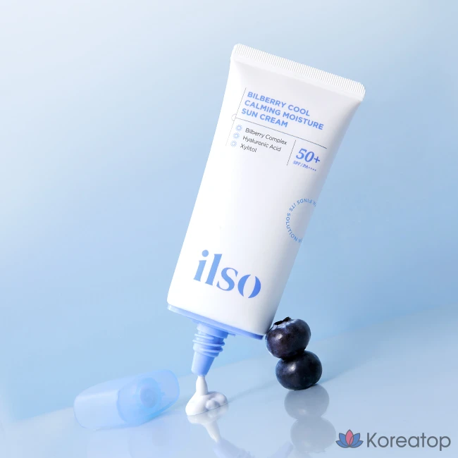 Увлажняющий солнцезащитный крем Ilso Bilberry Cool Calming Sunscreen SPF 50+ PA++++, 1 шт., 50 мл