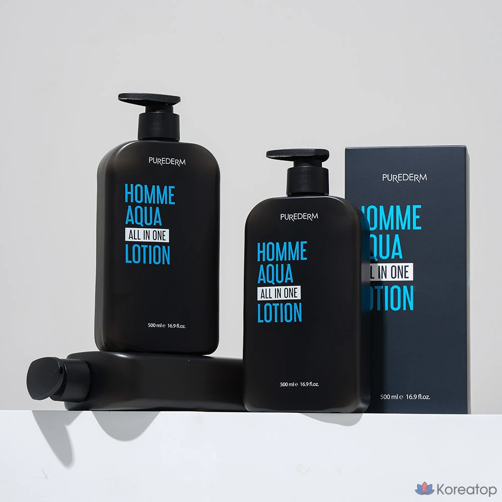 Лосьон Purederm Homme Aqua All-in-One, 500 мл, 1 шт., фото 9