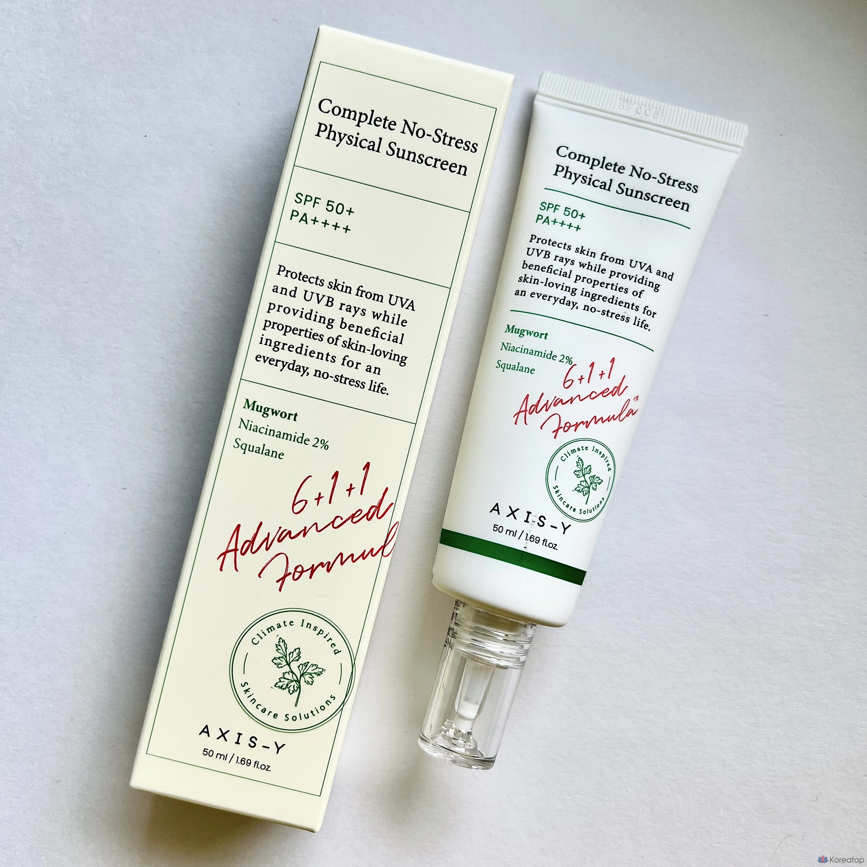 AXIS-Y Complete No-Stress Physical Sunscreen SPF50+ PA++++, 1 шт., 50 мл