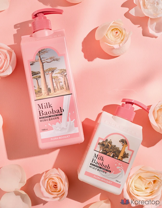 Гель для душа Milk Baobab с ароматом «Цветочный букет», 1 шт., 1 л.