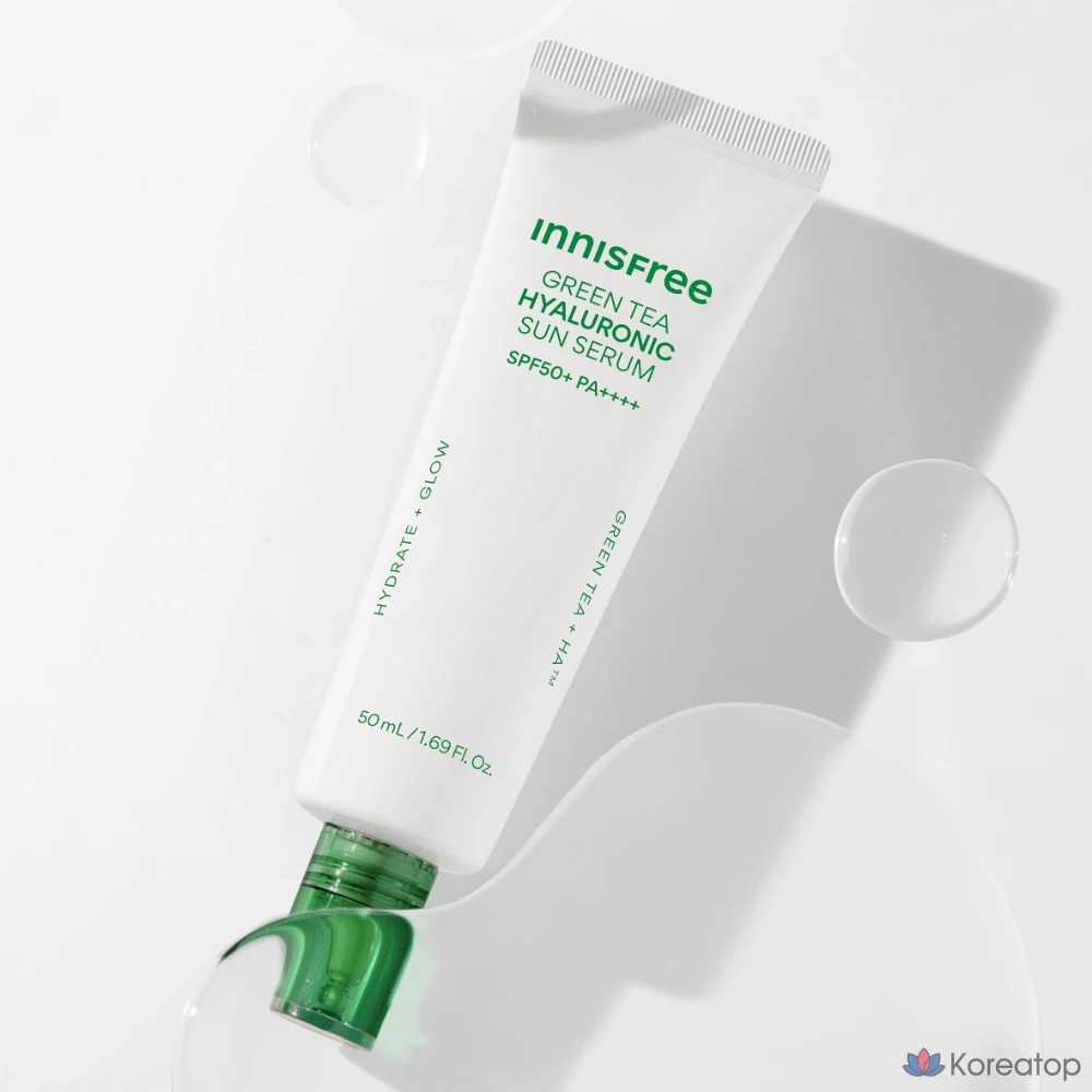 Увлажняющая солнцезащитная сыворотка Innisfree с зеленым чаем и гиалуроновой кислотой, SPF50+ PA++++, 50 мл, 1 шт.