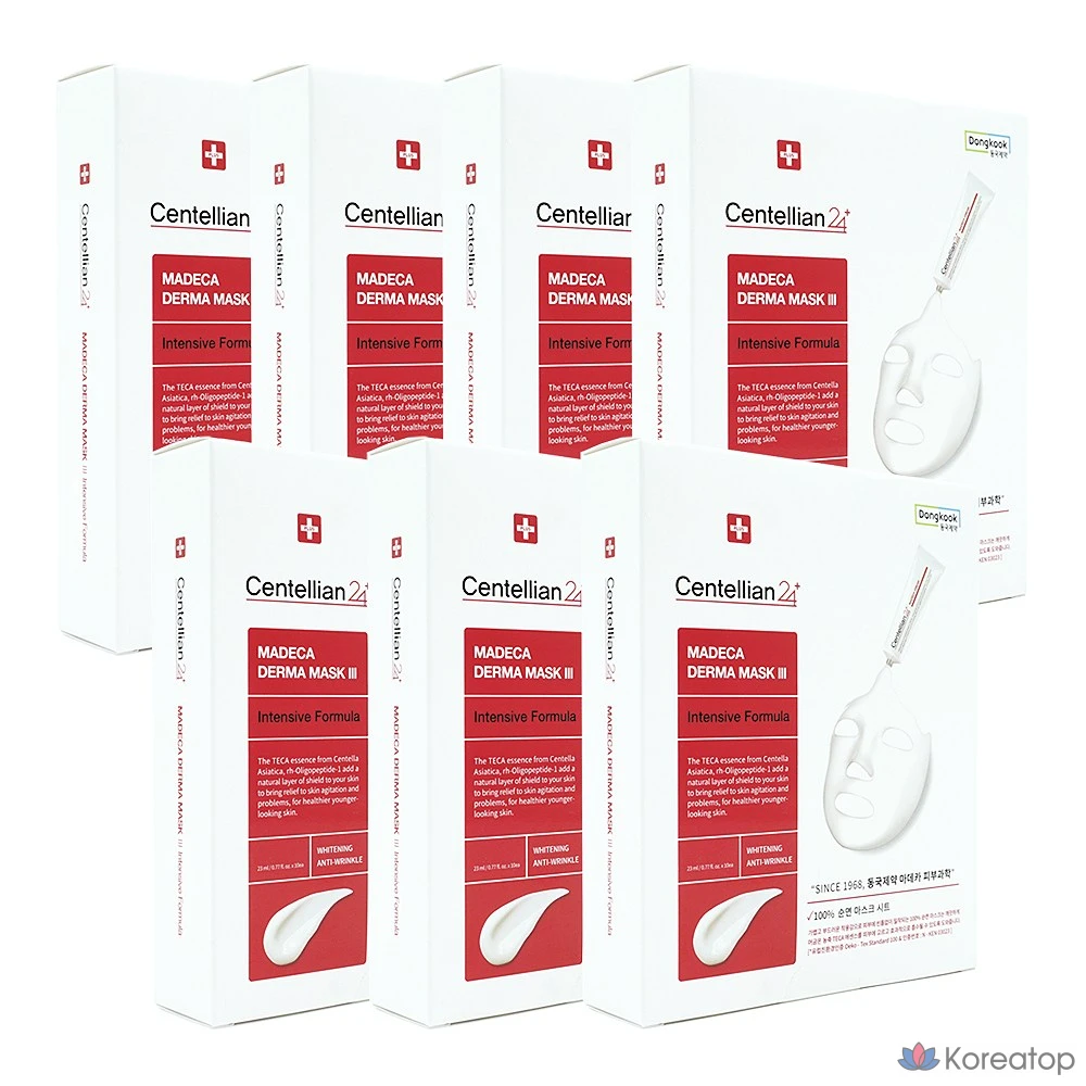 Набор из 3 интенсивных дермальных масок Dongkook Pharmaceutical Madeca, 10 штук, 7 упаковок.