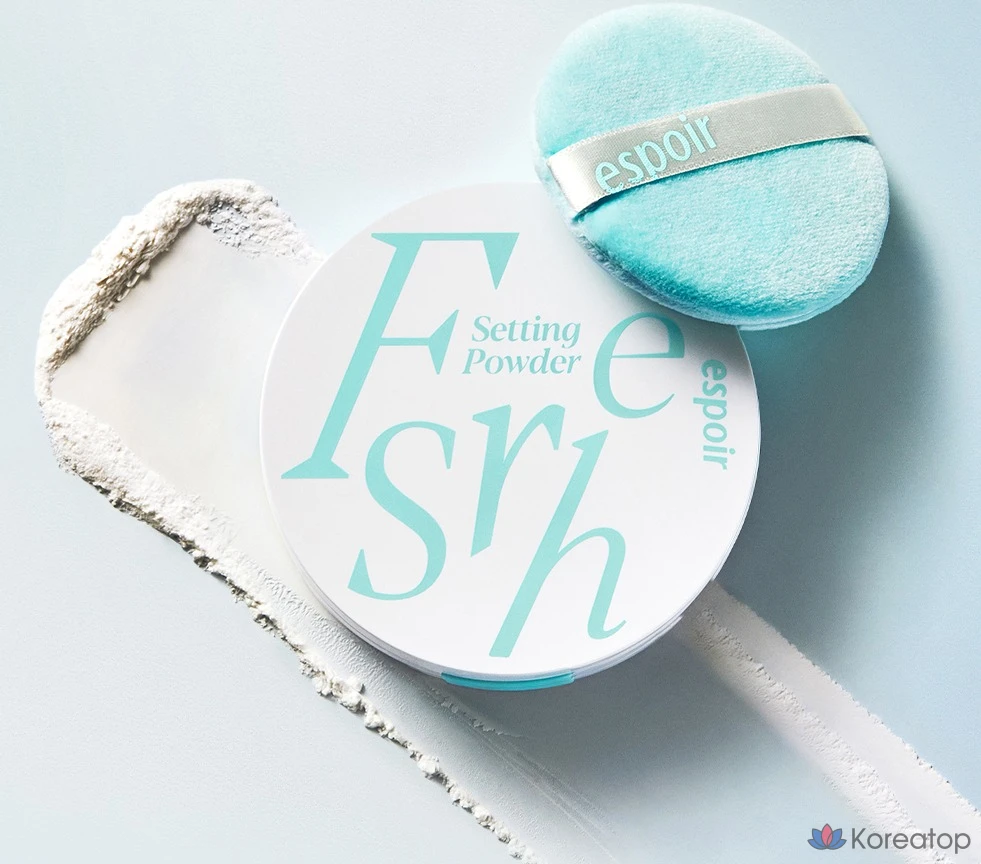 Набор из 4 пуховок для фиксации макияжа Espoir Fresh Setting Powder Puff, мятный цвет., фото 4
