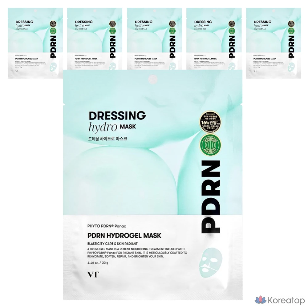 Гидрогелевая маска VT Cosmetic PDRN, 33 г, 1 упаковка, 6 штук