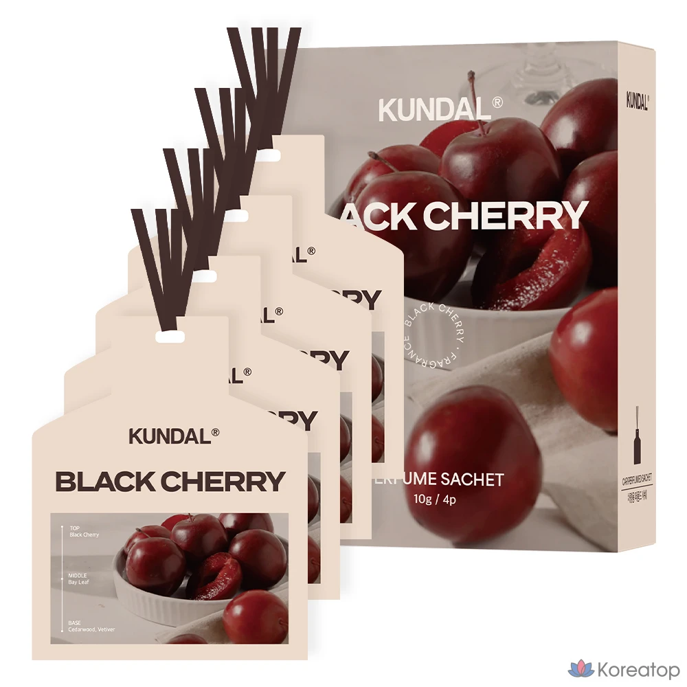 Ароматизированные саше Kundal Car, 7 г x 4 шт., 1 шт., Черная вишня