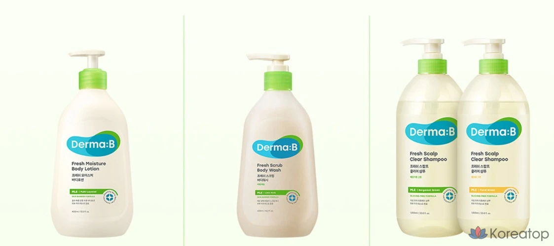 Шампунь DERMA:B Fresh Scalp Clear Shampoo Bergamot Green, 1 л, 1 шт.