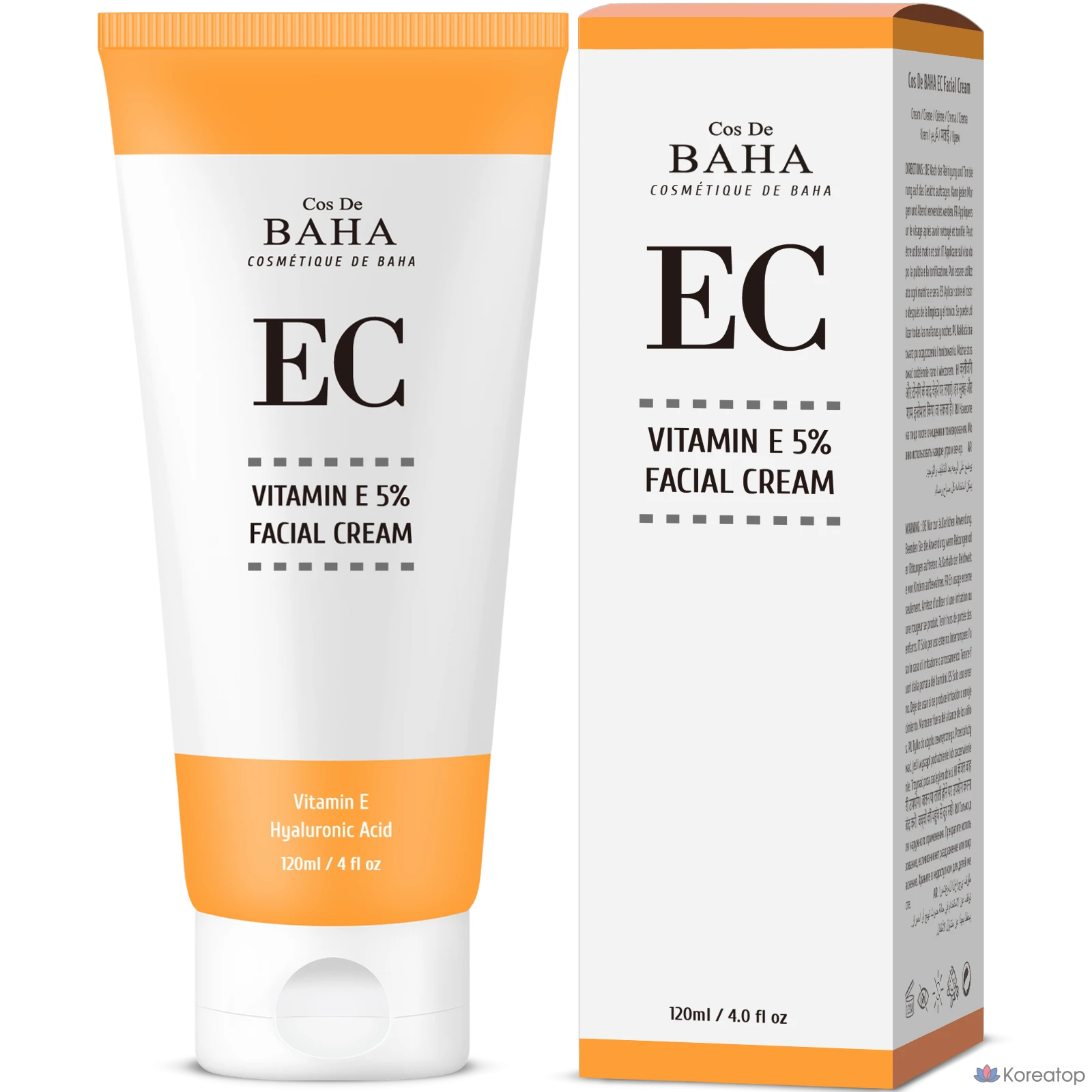 Увлажняющий крем Cos De Baha EC с витамином Е 5%, для глубокого успокоения сухой кожи, 1 шт., 120 мл