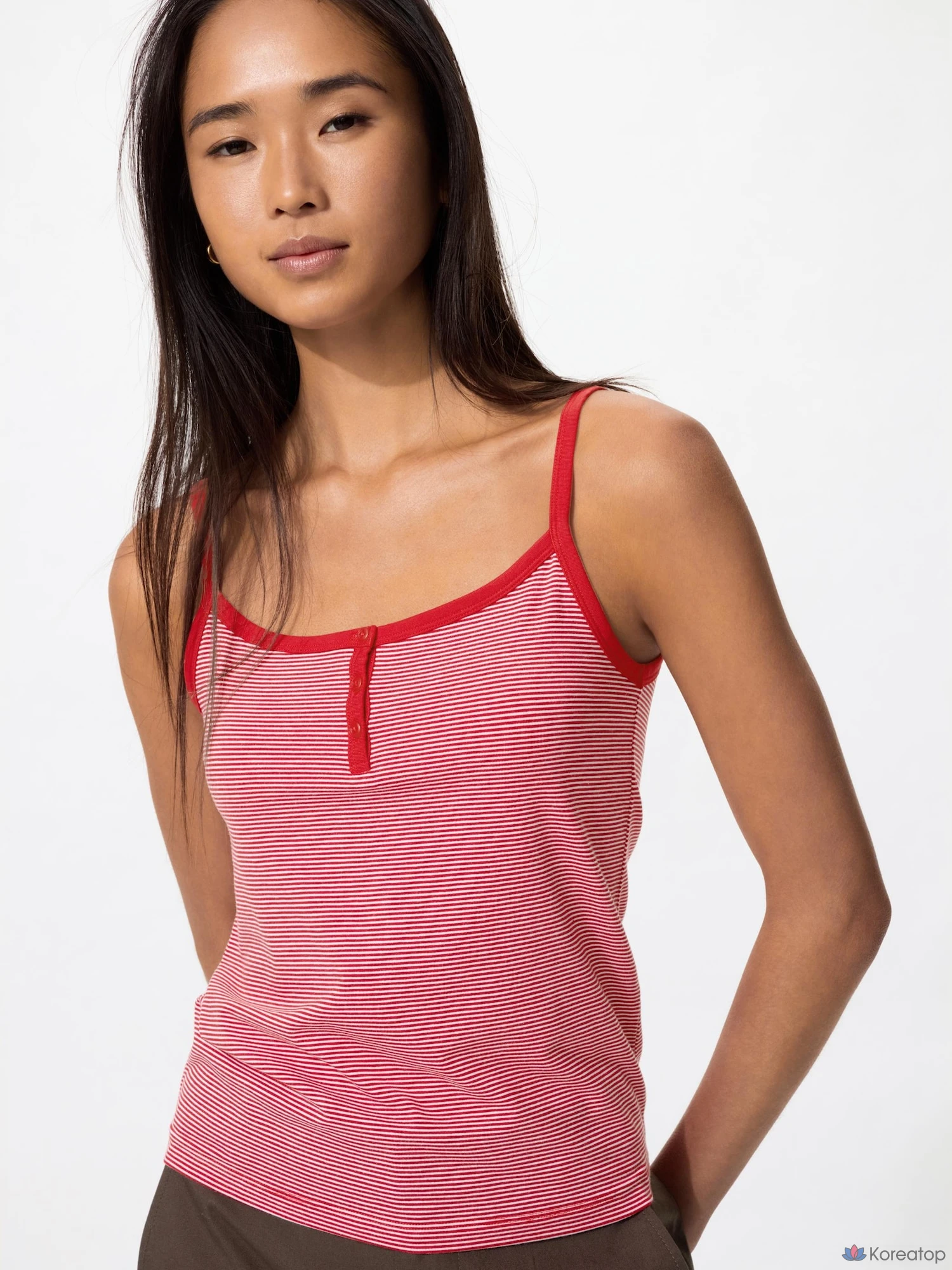 Топ Uniqlo Soft Modal Camisole, в полоску