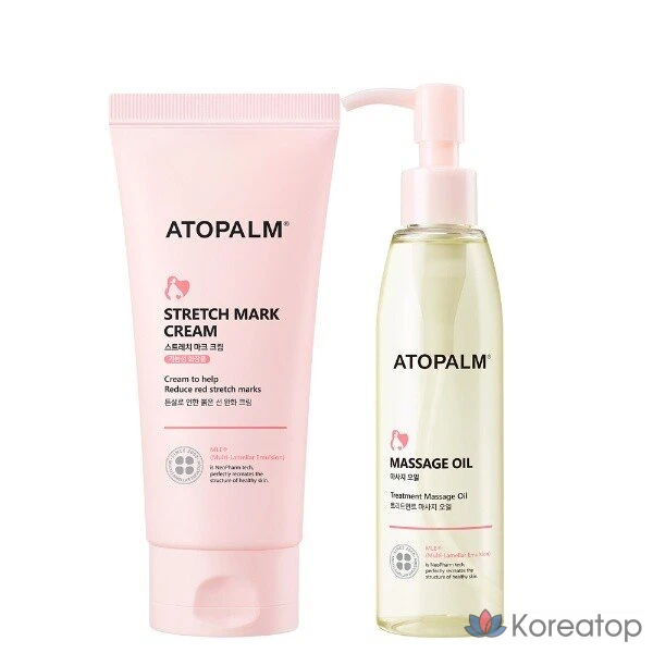Крем от растяжек для беременных Atopalm 150 мл, антивозрастной, разглаживающий морщины, повышающий эластичность, массажное масло 120 мл.
