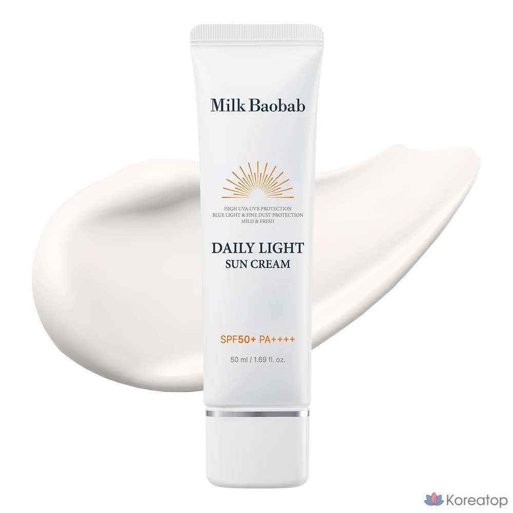 Солнцезащитный крем Milk Baobab Daily Light Sunscreen SPF50+ PA++++, 1 шт., 50 мл