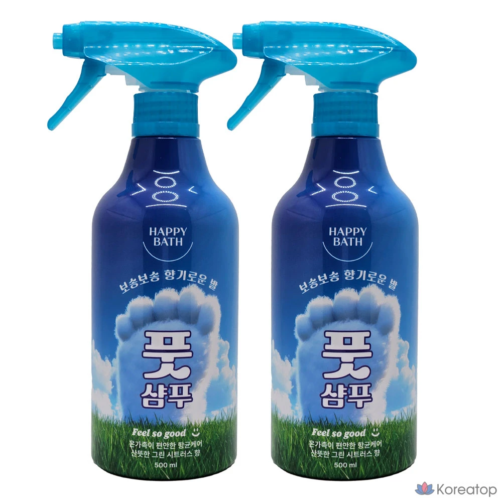 Антибактериальный шампунь для ног Happy Bath Feel Good Soft с ароматом зеленых цитрусовых, 1 упаковка, 2 флакона, 500 мл