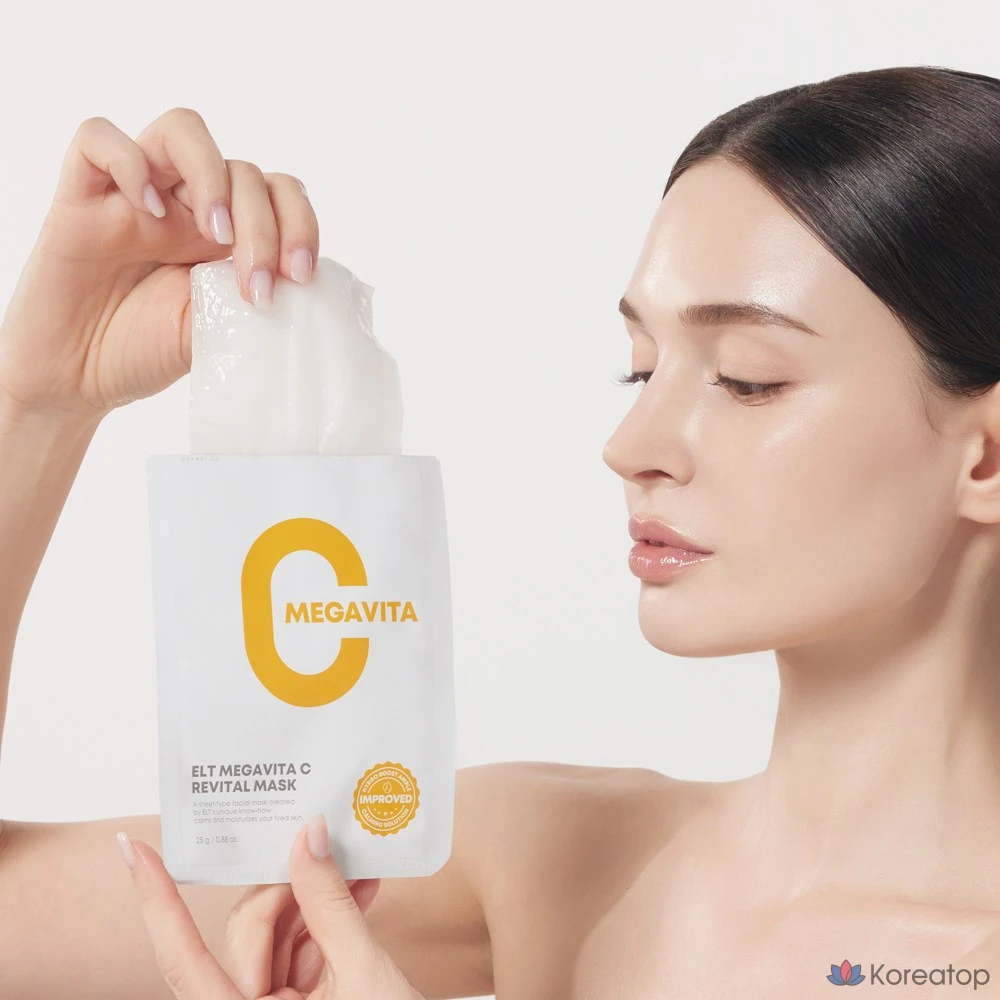 Увлажняющая успокаивающая маска ELT Mega Vitamin C Essence, 1 упаковка (10 штук)