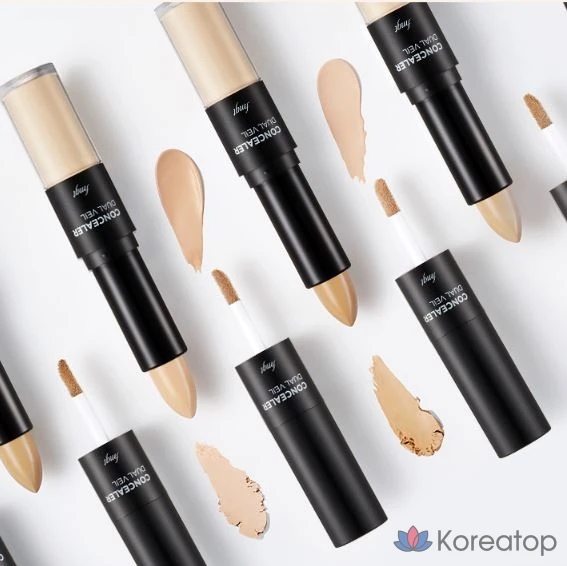 Консилер The Face Shop Dual Veil, 1 шт., V201 Абрикосово-бежевый, фото 7