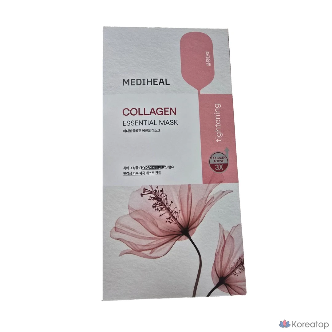 Маска Mediheal Essential Mask, 10 листов, 30 листов, маска с маслом чайного дерева, коллагеновая маска, водорастворимая маска, мадекассозид, 1 упаковка, 50 листов