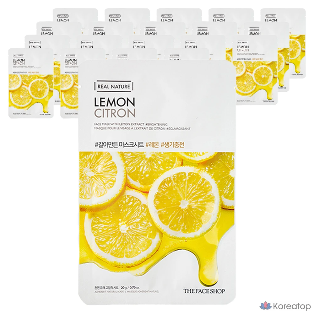 Тканевая маска для лица The Face Shop Grinded Mask Sheet Lemon, 20 шт.