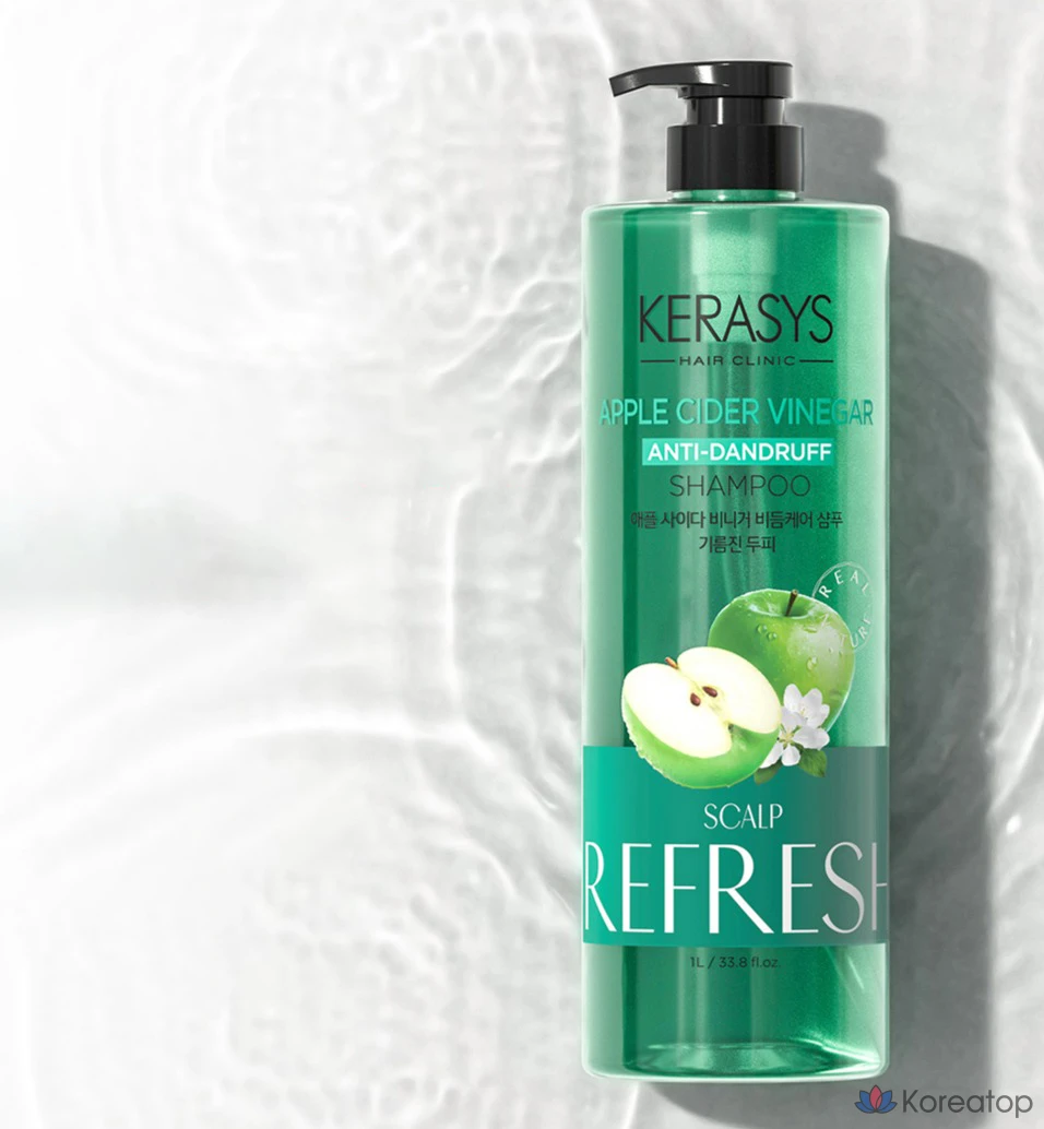 Охлаждающий шампунь против перхоти KeraSys с яблочным уксусом, 1 л, 1 шт.