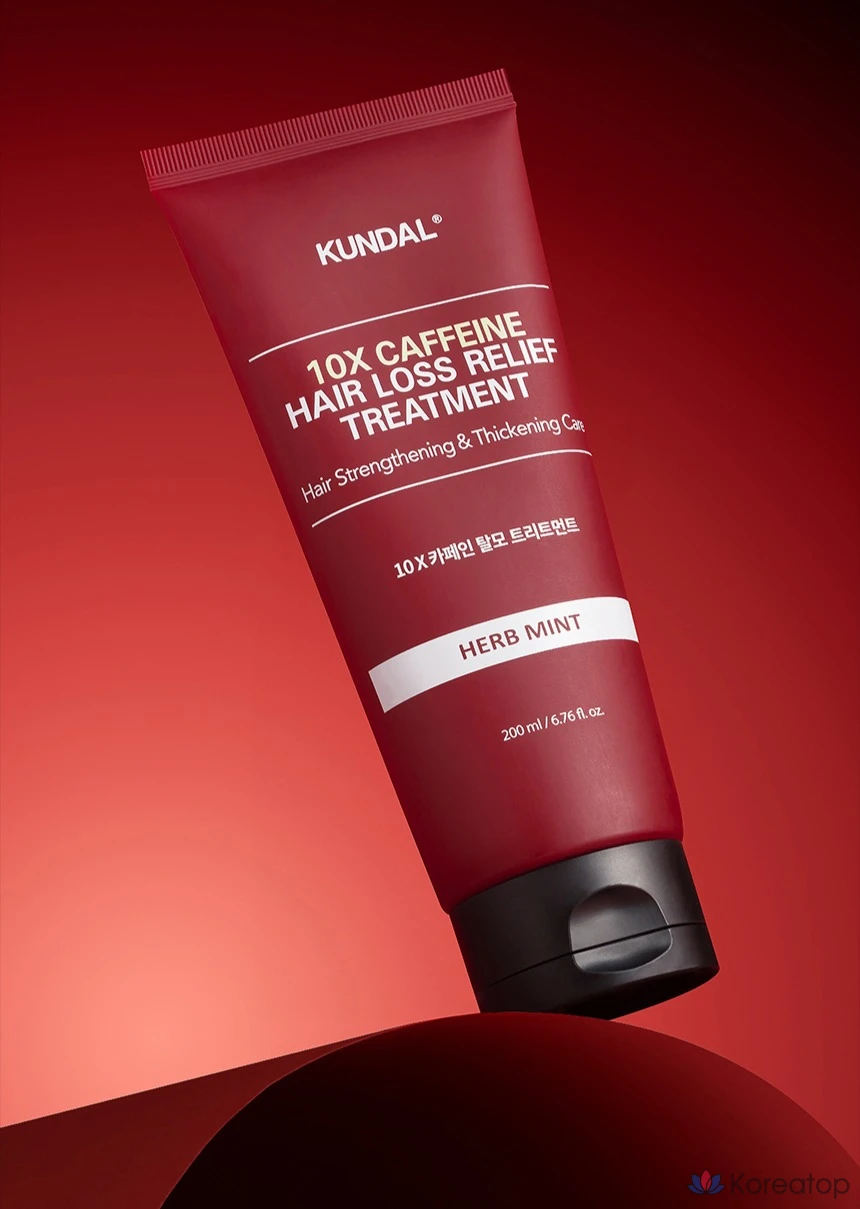 Kundal 10x Средство для укрепления волос с кофеином, со вкусом трав и мяты, 1 шт., 200 мл