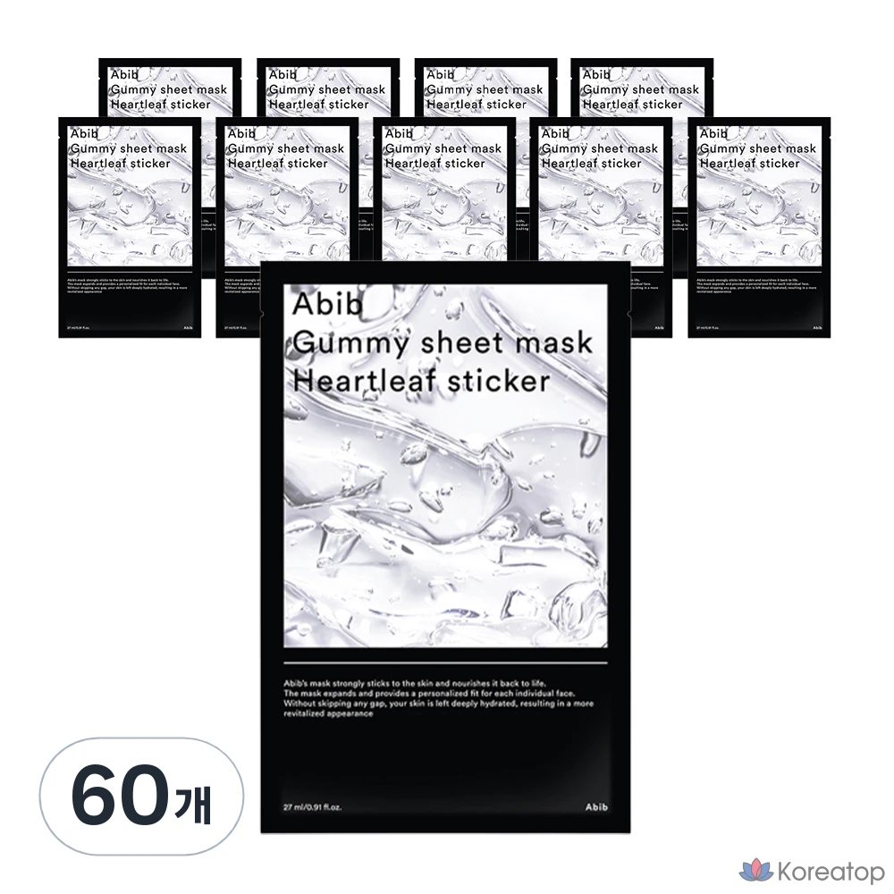 Тканевая маска для лица Abib Gum Sheet Mask Heartleaf Sticker, 27 мл, 60 шт.