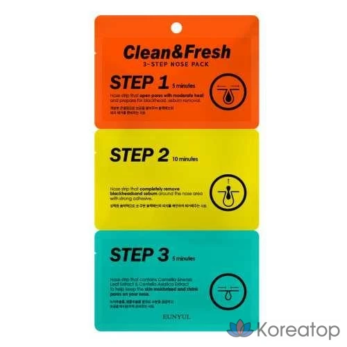 Набор для очищения и освежения носа Eunyul Clean &amp; Fresh 3-Step, 1 упаковка