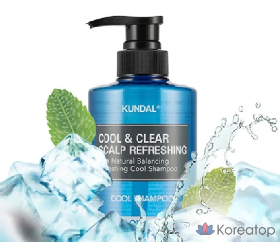 Освежающий шампунь для кожи головы Kundal Cool & Clear с ароматом аквамяты, 1,058 л, 1 шт., фото 7