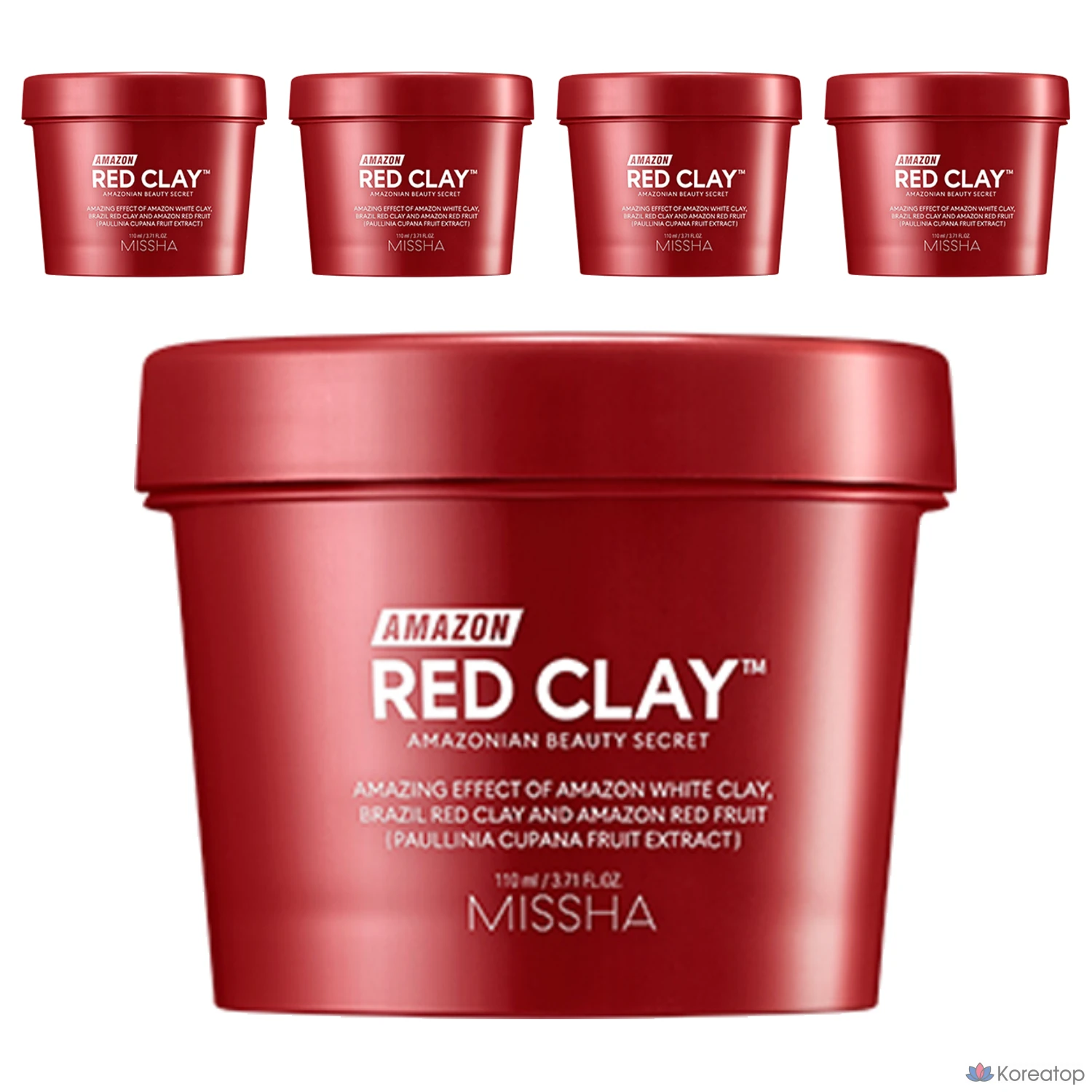 Маска для сужения пор Missha Amazon Red Clay, 110 мл, 1 упаковка, 5 шт.
