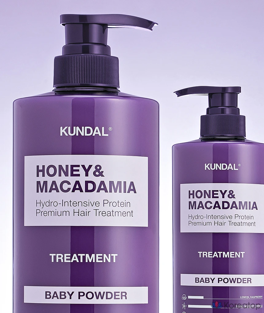 Средство для ухода за волосами Kundal с медом и макадамией, аромат детской присыпки, 500 мл, 1 шт., фото 5