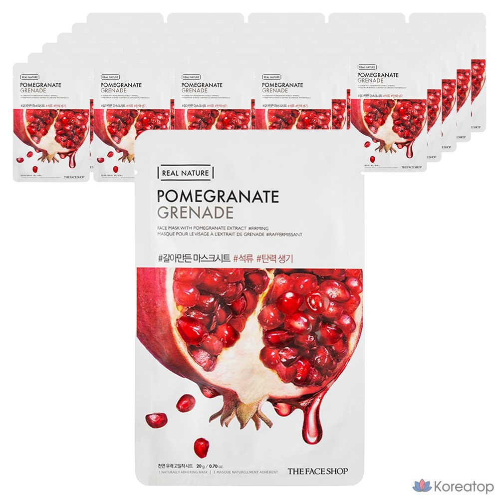 Тканевая маска для лица The Face Shop с гранатом, 1 упаковка, 30 листов