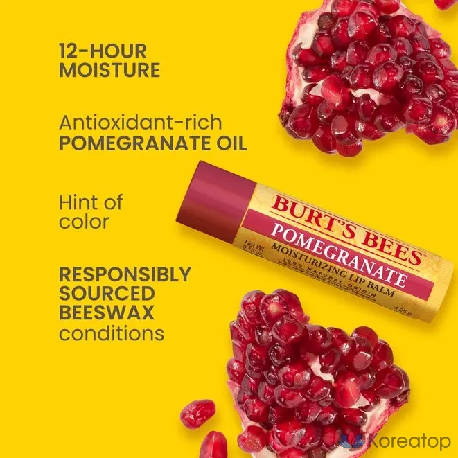 Увлажняющий бальзам для губ Burt's Bees с гранатом, 4,25 г, 1 шт., фото 4