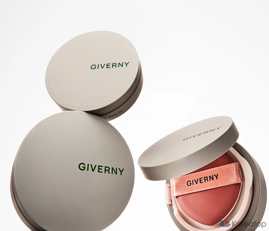 Тональный крем-кушон Giverny Close-Fit Matte Cushion Foundation, 12 г + сменный блок, 12 г, фарфор 17C, 1 шт., фото 8