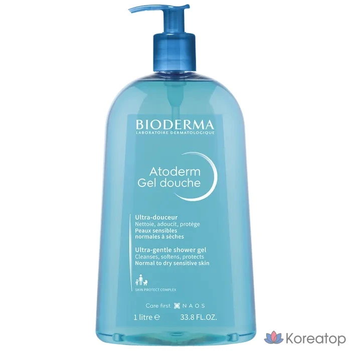 Гель для душа Bioderma Atoderm для сухой и чувствительной кожи, 1 л, 1 шт., 295 мл