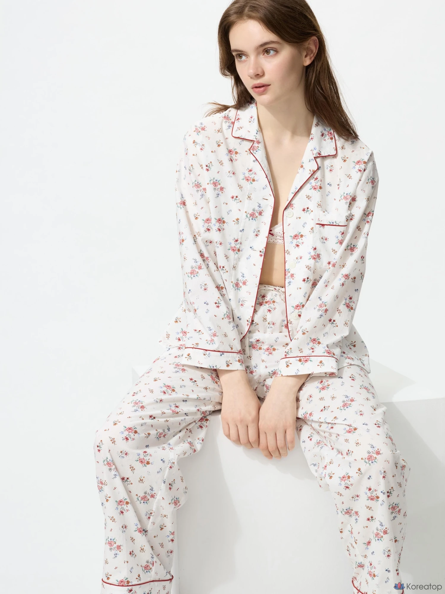 Пижама Uniqlo Cotton Pajama (Flower), цветочный принт
