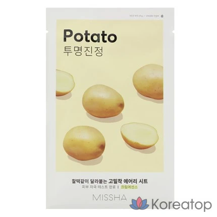 Маска-салфетка Missha Airy Close-Fit Sheet Mask Potato, 1 упаковка, 1 шт.
