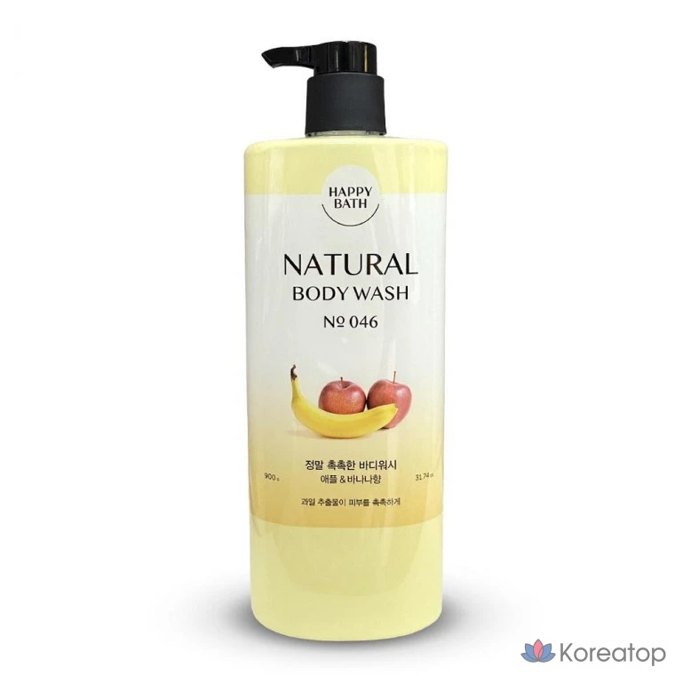 Увлажняющий гель для душа Happy Bath, 900 г, аромат яблока и банана, 1 шт.