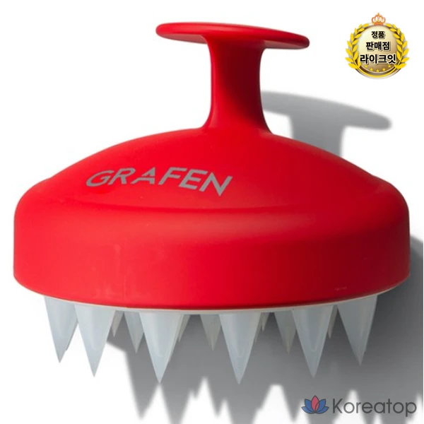 Массажная щетка для кожи головы GRAFEN Edgefinger, красная, 1 шт.