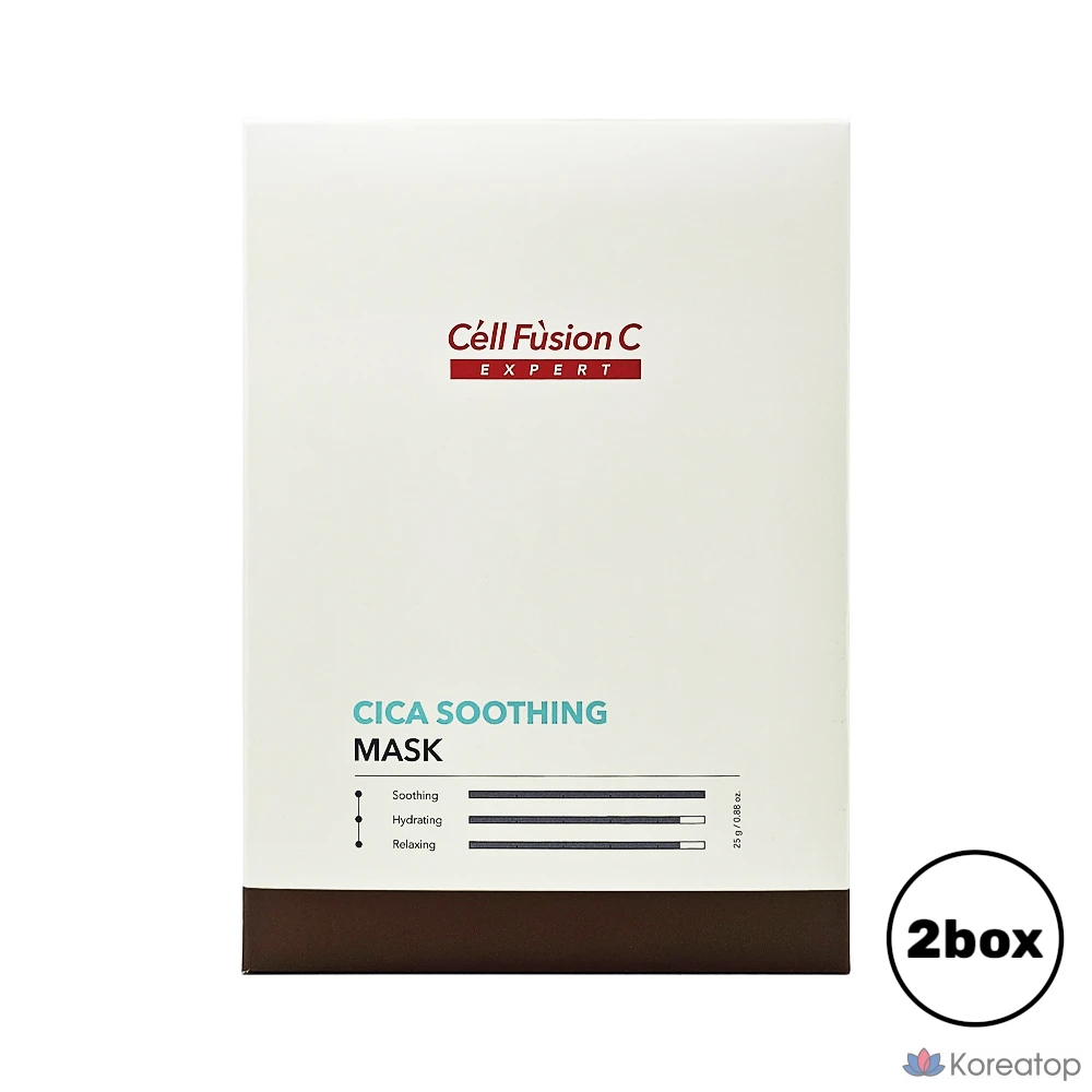 Успокаивающая маска Cellfusion C Expert Cica, 25 г, 10 листов, 2 коробки, 20 штук, 1 упаковка