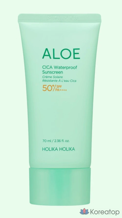 Holika Holika Aloe Cica Водостойкий солнцезащитный крем SPF50+ PA++++, 70 мл, 1 шт.