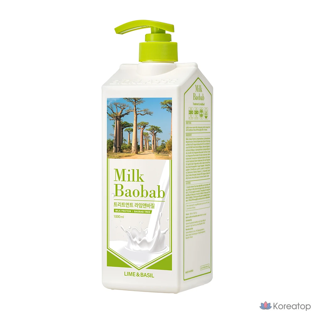 Средство для ухода за кожей на основе баобаба с лаймом и базиликом, 1 л, 1 бутылка.